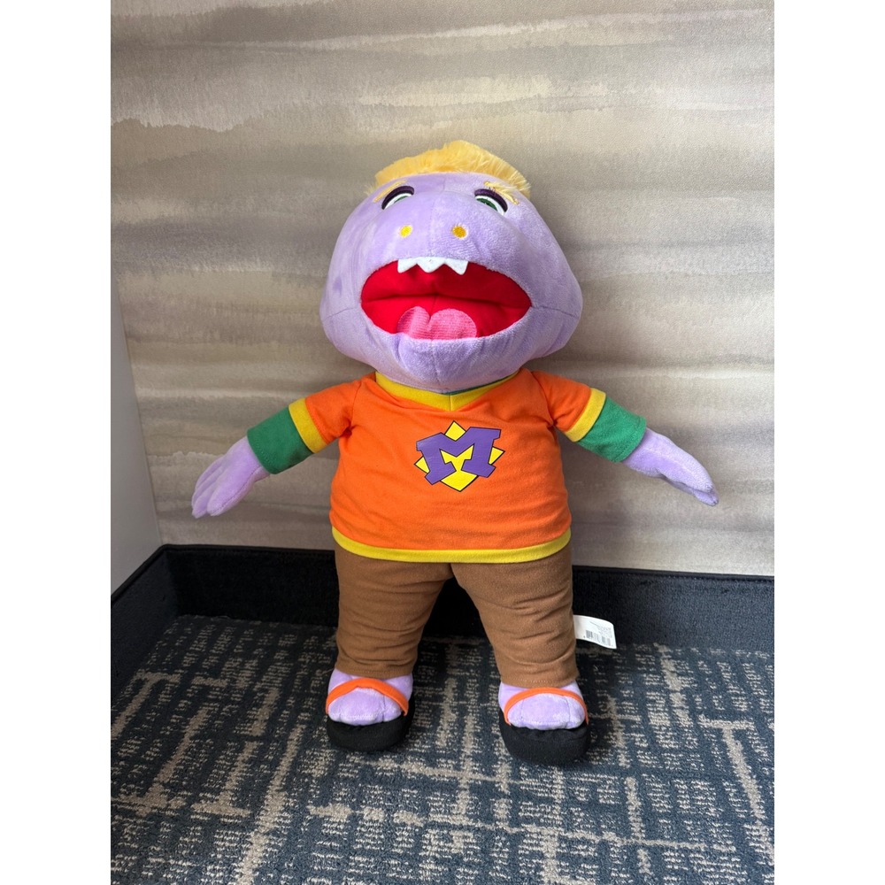 Chuck E Cheese Mr Munch Plush Purple Monster Stuffed Animal Toy Orange Shirt M
